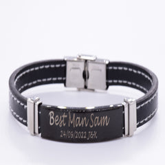 Black And White Engraved Bracelet Personalised Engraved