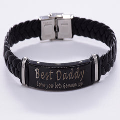 Black Engraved Bracelet Personalised Engraved