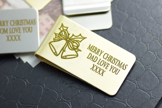 Money clip Gold Silver Personalised Engraved Bells