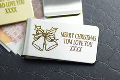 Money clip Gold Silver Personalised Engraved Bells