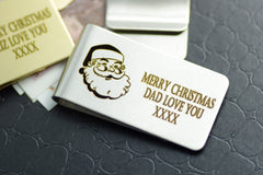 Money clip Gold Silver Personalised Engraved Father Christmas