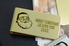 Money clip Gold Silver Personalised Engraved Father Christmas