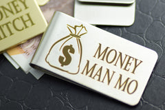 Money clip Gold Silver Personalised Engraved Money Bag