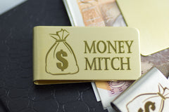 Money clip Gold Silver Personalised Engraved Money Bag