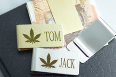 Money clip Gold Silver Personalised Engraved Hemp