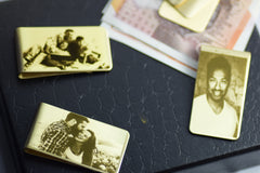 Money clip Gold Silver Personalised Engraved Image Picture Personalization