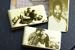 Money clip Gold Silver Personalised Engraved Image Picture Personalization