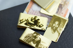 Money clip Gold Silver Personalised Engraved Image Picture Personalization