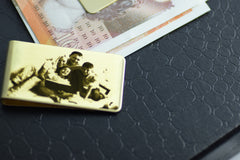 Money clip Gold Silver Personalised Engraved Image Picture Personalization