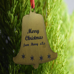 Christmas Baubles custom Engraved personalised Custom stocking filler Bell Bauble