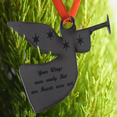 Christmas Baubles custom Engraved personalised Custom stocking filler Trumpet Angel