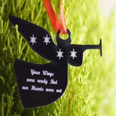 Christmas Baubles custom Engraved personalised Custom stocking filler Trumpet Angel