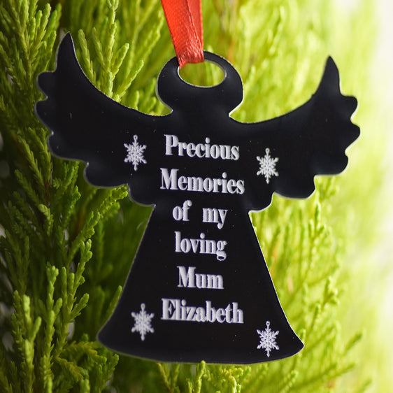 Christmas Baubles custom Engraved personalised Custom stocking filler Angel Wings