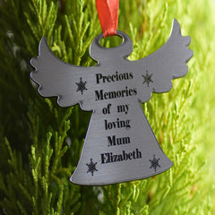 Christmas Baubles custom Engraved personalised Custom stocking filler Angel Wings