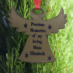 Christmas Baubles custom Engraved personalised Custom stocking filler Angel Wings