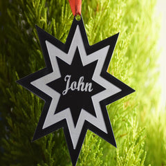 Christmas Baubles custom Engraved personalised Custom stocking filler Star Bauble