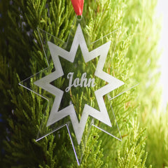 Christmas Baubles custom Engraved personalised Custom stocking filler Star Bauble