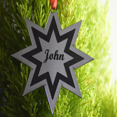 Christmas Baubles custom Engraved personalised Custom stocking filler Star Bauble