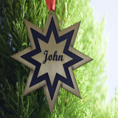 Christmas Baubles custom Engraved personalised Custom stocking filler Star Bauble