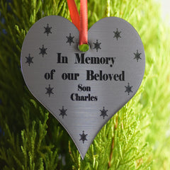 Christmas Baubles custom Engraved personalised Custom stocking filler Heart Bauble