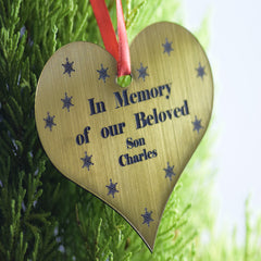 Christmas Baubles custom Engraved personalised Custom stocking filler Heart Bauble