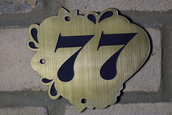 Door Number Sign Engraved personalised 6