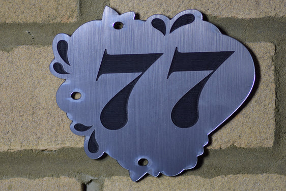 Door Number Sign Engraved personalised 6