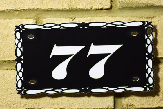 Door Number Sign Engraved personalised 12