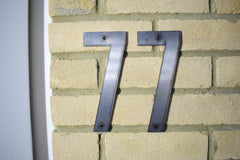 Door Number Sign Engraved personalised Custom Numbers Silver