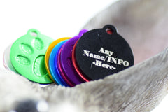 Personalised Engraved pet tag Large Paw Circle Tag