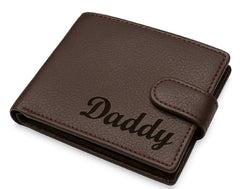 Mens Engraved Brown Wallet clasp Gift Boyfriend Father Personalised brown wallet