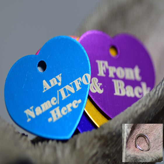 Personalised Engraved pet tag Small Heart Tag