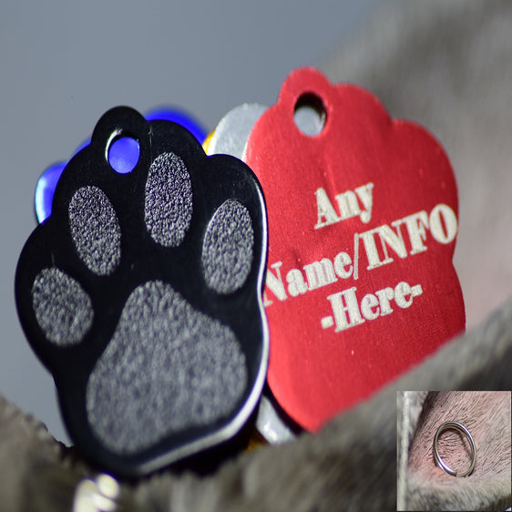 Personalised Engraved pet tag Large Paw Tag