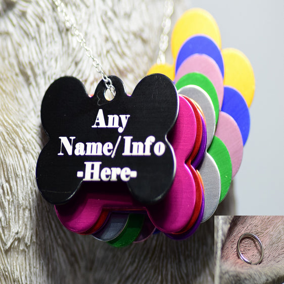 Personalised Engraved pet tag Small Bone Tag