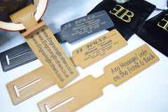Engraved Luggage Tag Black Brown Personalised